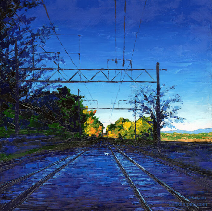 "Blue Way Home" 青い帰り道 273 x 273 mm 2022