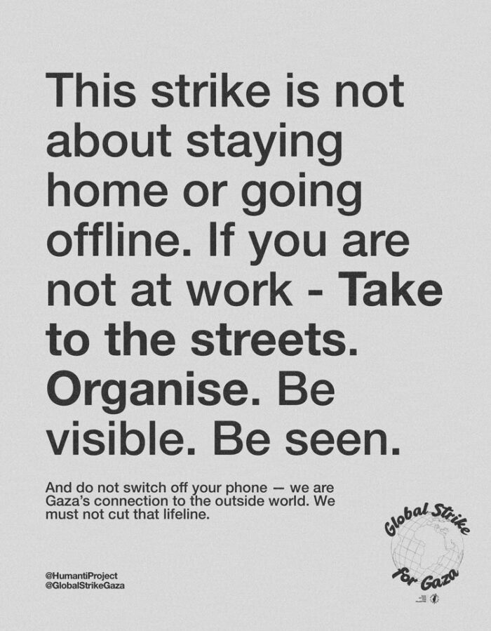 Global Strike for Gaza, ガザのためのグローバルストライキ