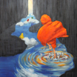 『雨道を抜けて』“Through the Raining Road” 53×45.5 雨道を抜けて | Through the Raining Road