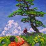 『待ち人』“Encounter” 33.4×24.2cm(F4) 待ち人 | Encounter